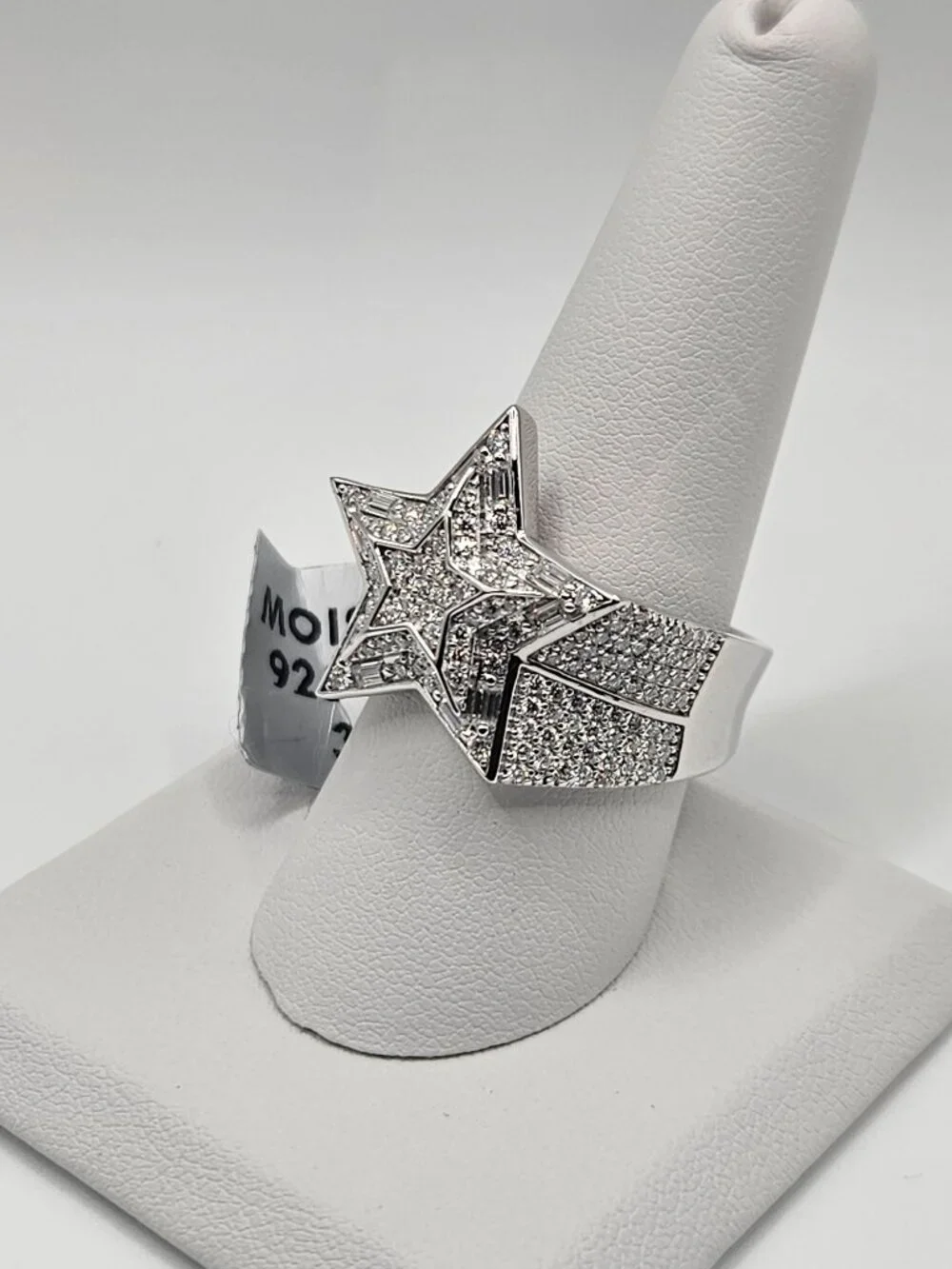 3 CTW Moissanite Men’s Star Statement Ring .925 Size 11